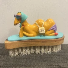VTG Banning Ent 1986 Shoe Brush w/ Sunbathing Camel Figure - Kitsch & Cute