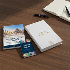3-Piece Foundations of Faith Study Set & Catechism Ascension Press Leatherlike
