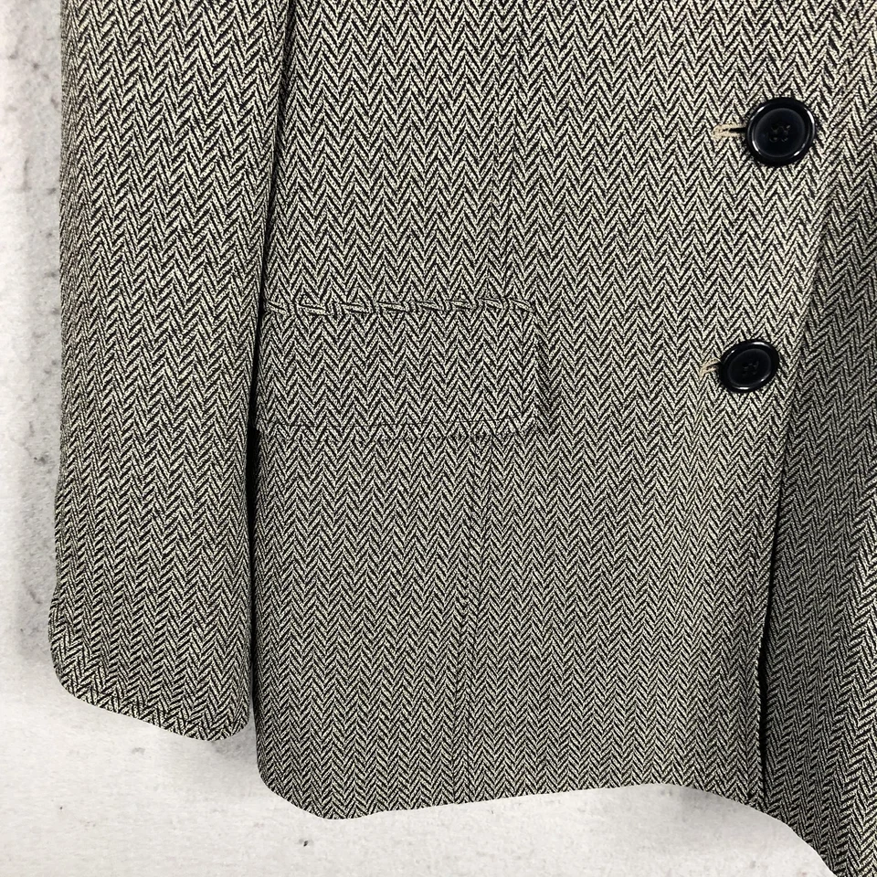 Blazer Renfrew Mujer 4 Gris Negro Espiga Chaqueta de Carrera Hecha en EE. UU. Clásica Foto 2 de 4