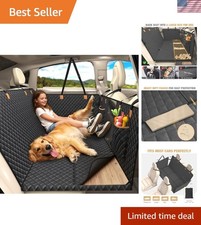 Back Seat Extender for Dogs, Hard-Bottom Hammock Holds up to 400 lb, Waterpro...
