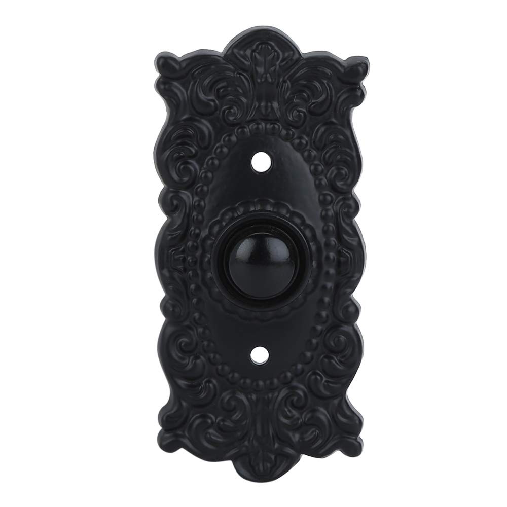 Wired Iron Doorbell Chime Push Button Vintage in Black Powde