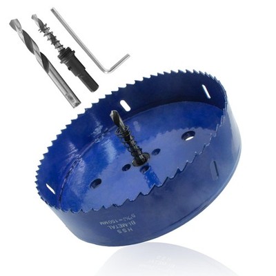 Luomorgo 150mm HSS Bi-Metal Hole Saw, 1 1/4'' Depth - Wood, Plastic, Metal