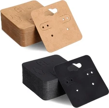 LIQWEI 100Pcs Earring Cards, Cards for Selling Jewelry, Black 