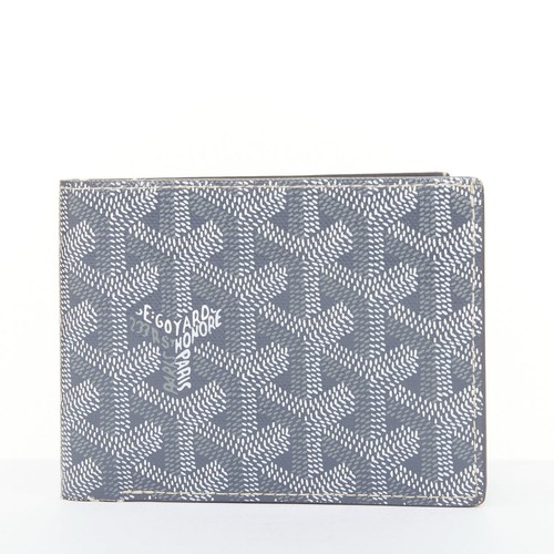 GOYARD Victoire grey Goyardine coated canvas monogram bifold credit card wallet