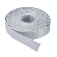 Flat Nylon Webbing Strap 1 Inch 15 Yards Silver Tone for Backpack, Luggage-rack
