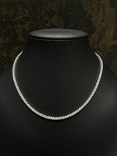 7.60 ct D/VVS Lab Grown Diamond Tennis Necklace, White Gold - Uk Hallmarked