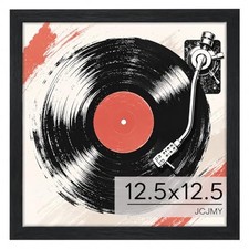 Wood Vinyl Record Frame for the Wall, Display 12.5x12.5 Album Cover and 12x12...