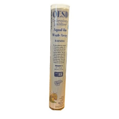 OESD Embroidery Stabilizer Aqua Film Wash Away Backing #15 HBAQXW-1 12''x10'' yds