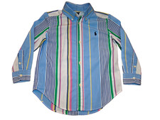 RALPH LAUREN Polo Boys Size 3 3T Striped Long Sleeve Button Shirt