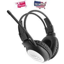 FM Radio Headphones Over Ear Wireless Ear Muffs Portable Built-In Receiver AUX