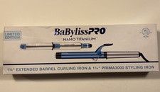 BaBylissPRO Nano Titanium 1 " Curling Iron  1 " Prima 3000 Flat Iron BNTPP54UC