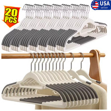 20PACK Non Slip Plastic Hangers for Clothes Coat Heavy Duty 360  Swivel Hook USA