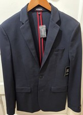 NWT EXPRESS Performance Navy Blue Sport Coat Blazer 36r Stretch Extra Slim 198
