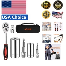 Versatile Universal Socket Wrench Set 11-32mm & 7-19mm with Ratchet Wrench