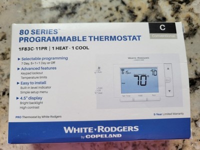 Programable Thermostat White Rogers 80 series Ne 1F83C-11PR 80, 4.5'' Display NIB