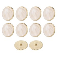 10pcs Metal Pattern Round Sewing Buttons 30mm Resin Craft Buttons, White