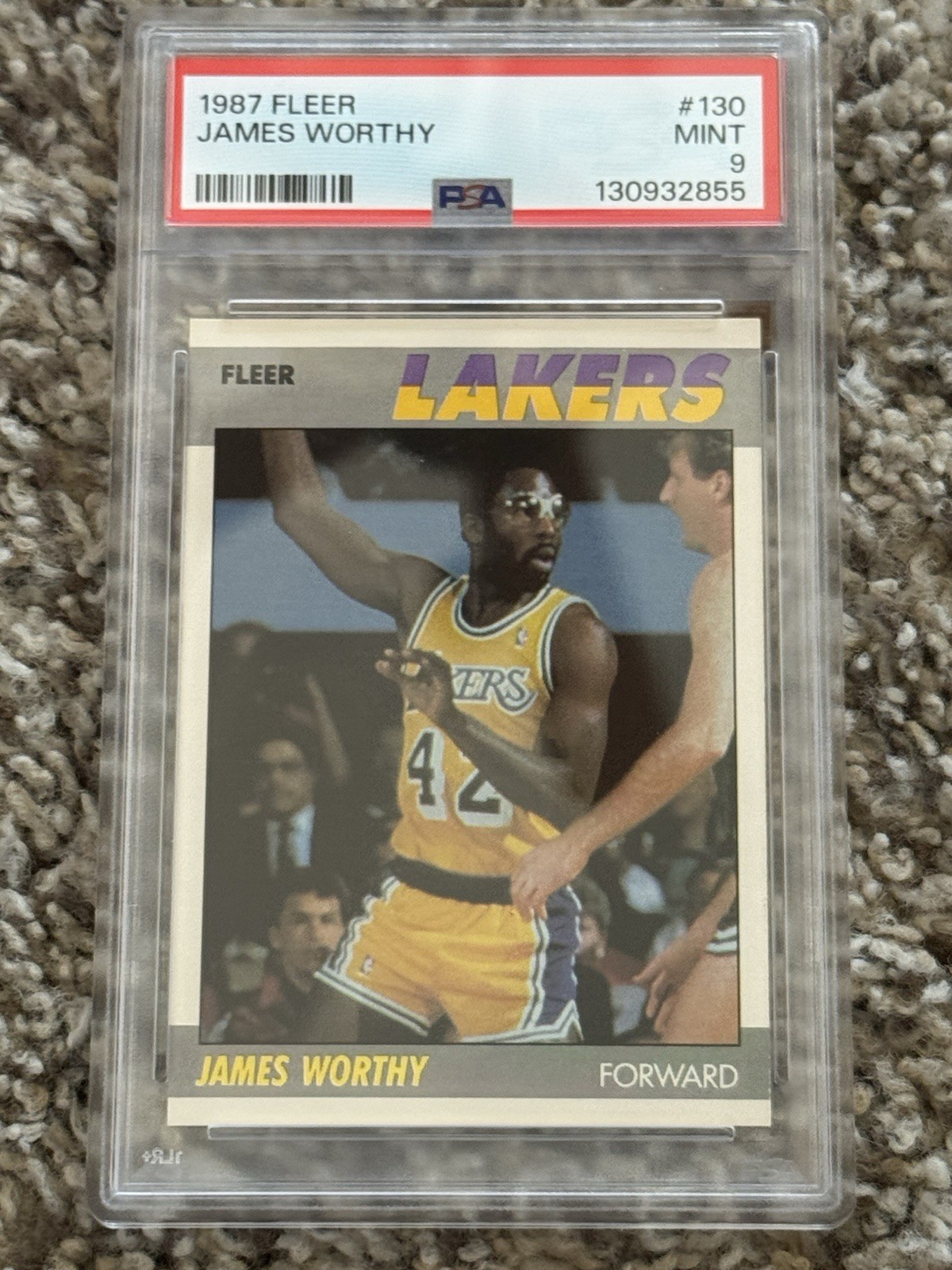 1987 Fleer 130 James Worthy HOF PSA 9 MINT