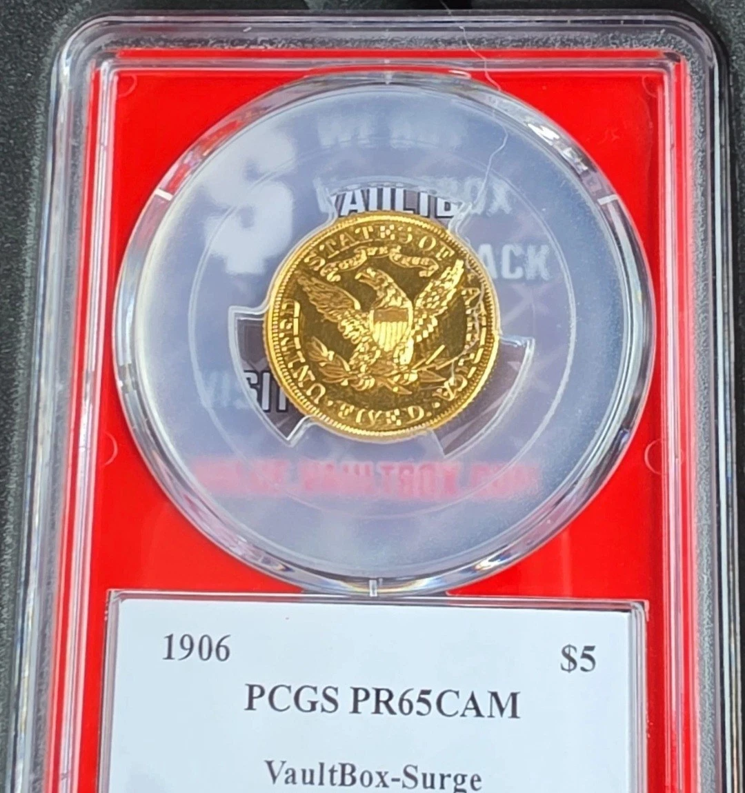 1906 $5 Gold Half Eagle US Coin Pre-1933 PCGS Certified PR 65 CAM