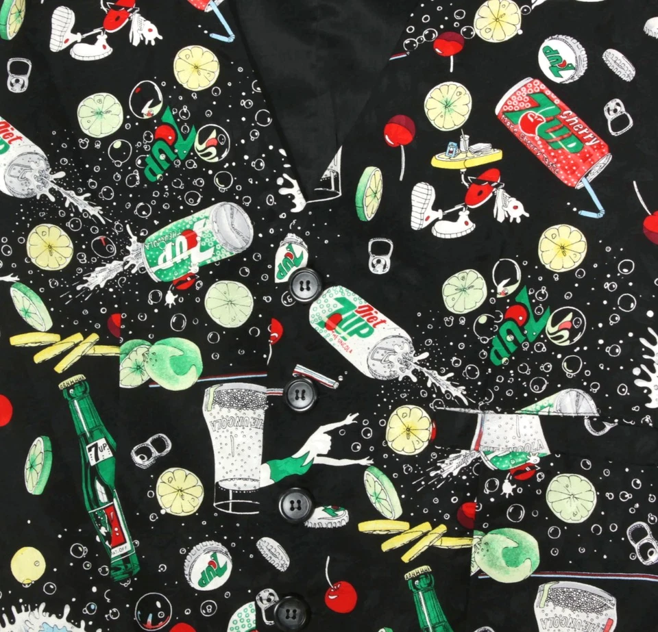 Chaleco de seda vintage años 90 7UP Nicole Miller The Seven-Up Company 1993 talla M/932 Foto 2 de 4