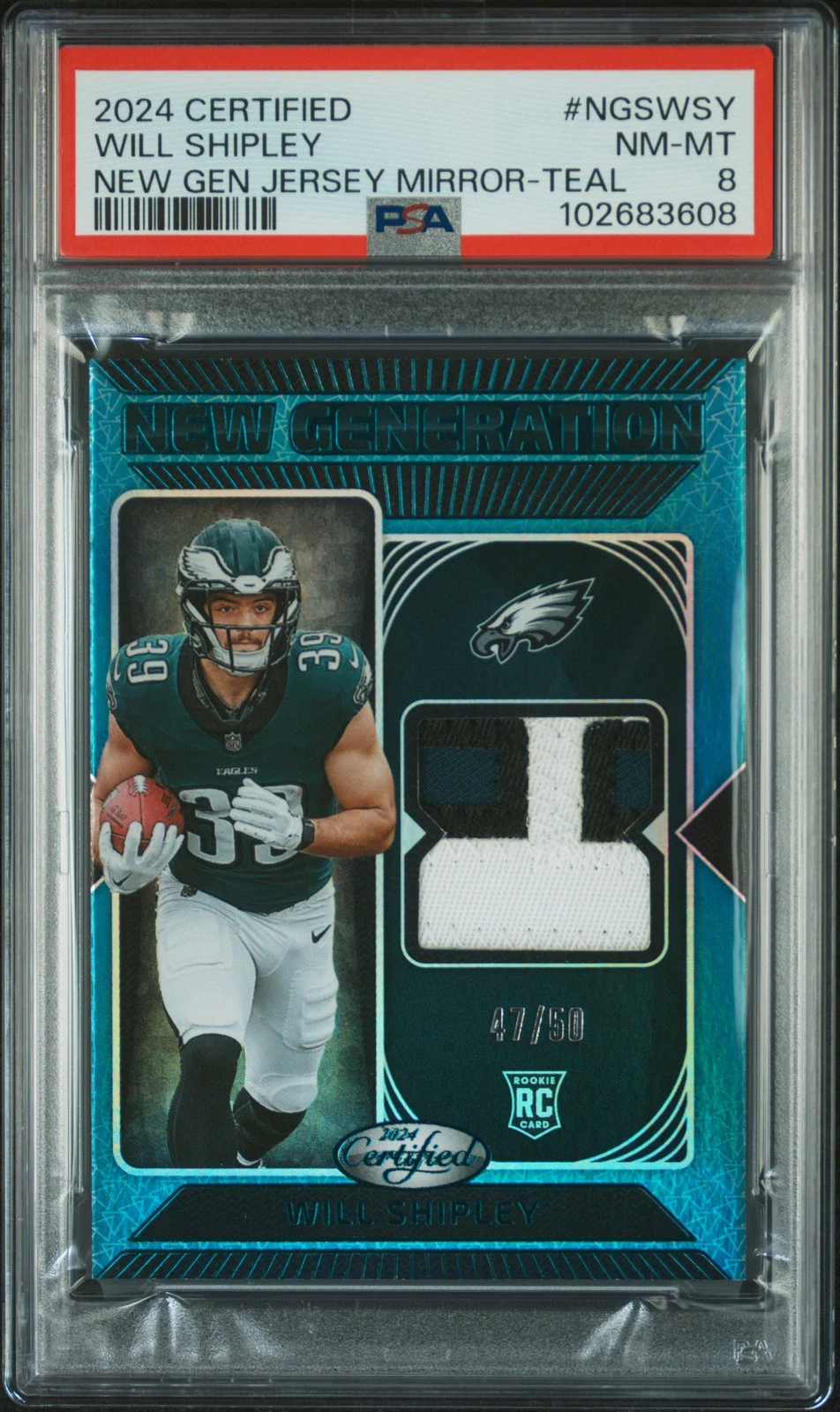 Will Shipley Panini Certified New Generation Jerseys Mirror #NGSWSY Teal