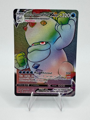 Galarian Darmanitan VMAX 187/185 Rainbow Rare Vivid Voltage Pokemon 2020 NM Raw