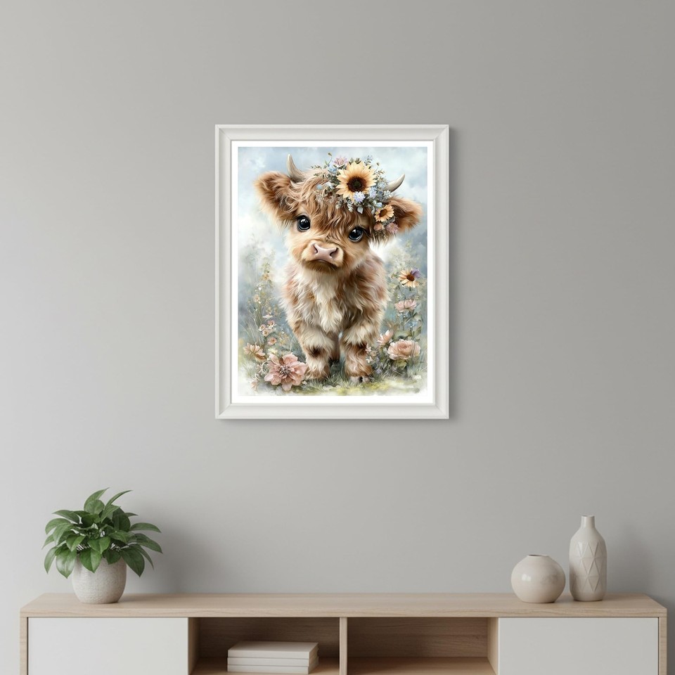 5D Diamond Painting Set – Highland Cow – Voor Volwassenen – Muurdecoratie – Ontspannend En Creatief