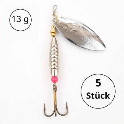 5 St. SPINNER 13g/10cm Zander Hecht Köder  Blinker Spoon Spinn Fischen Jig Bait
