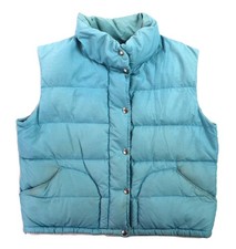 Vintage 70s 80s NORTH FACE USA Women s Large Blue Goose Down Quilted Puffer Vest