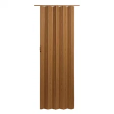 via 36 in. x 80 in. fruitwood vinyl accordion door with hardware