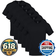 Gildan G1100 Men's Crew T-Shirt Black 6-Pack X-Large