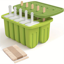 Homemade Popsicle Mold Tray, Silicone Ice Pop Maker with 50 Sticks for Summer