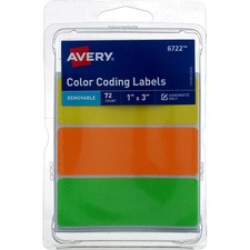 3 Pack Avery Removable Removable Color Coding Labels, 72 Ct
