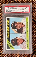 1966 Topps #27 Orioles Rookies Darold Knowles Andy Etchebarren RC PSA 8 (NM-MT)