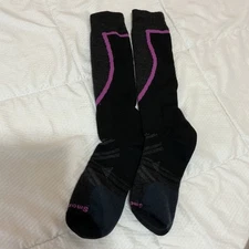 Smartwool Ski Snowboard Socks Black Purple Merino Wool Cushioned