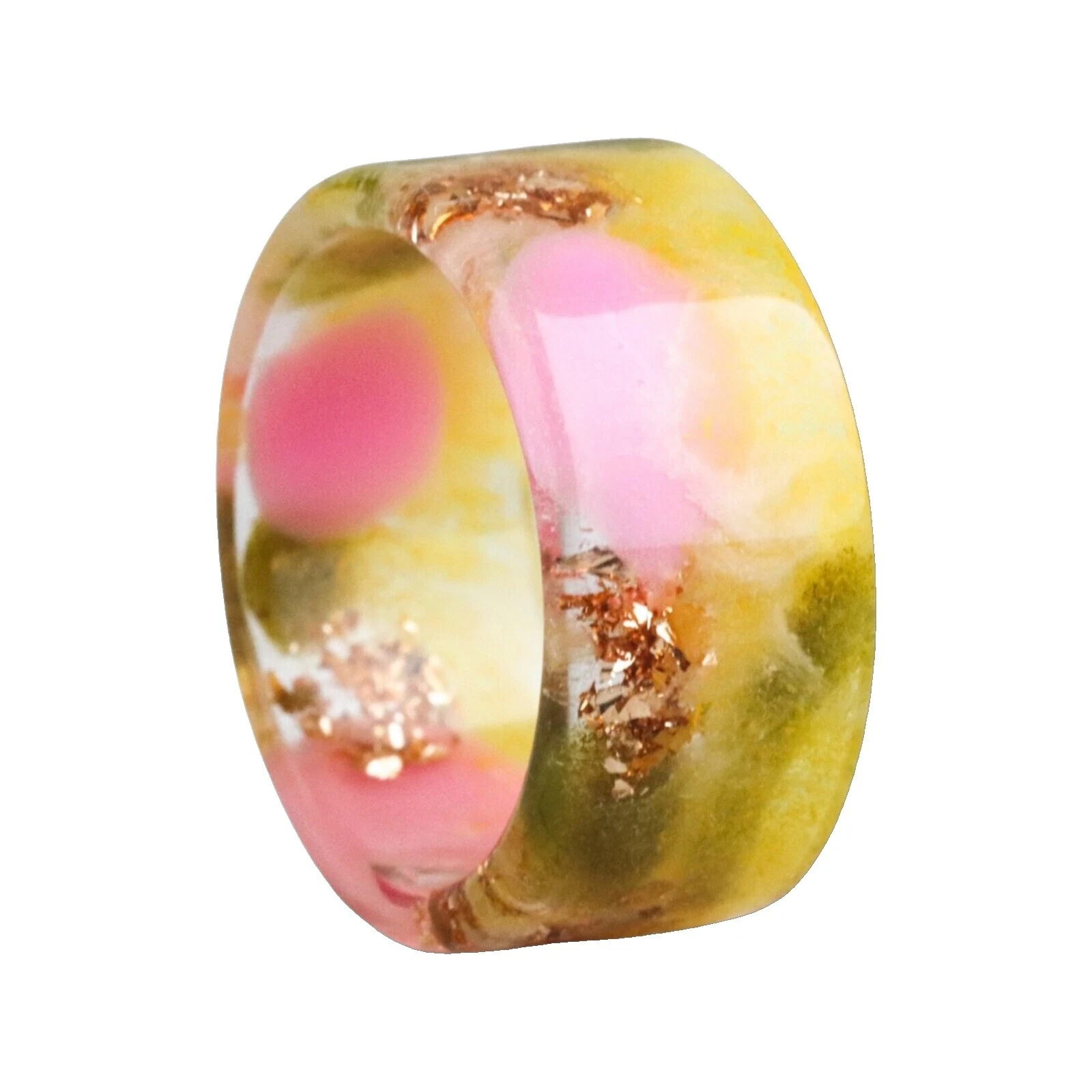 Anillos de Moda chapado en oro Amarillo de acrílico