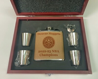 Denver Nuggets 2022-23 NBA Champions optional flask & optional presentation box
