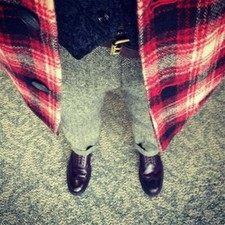 Men Vintage Style Straight Pants British Herringbone Wool Blend Trousers Formal