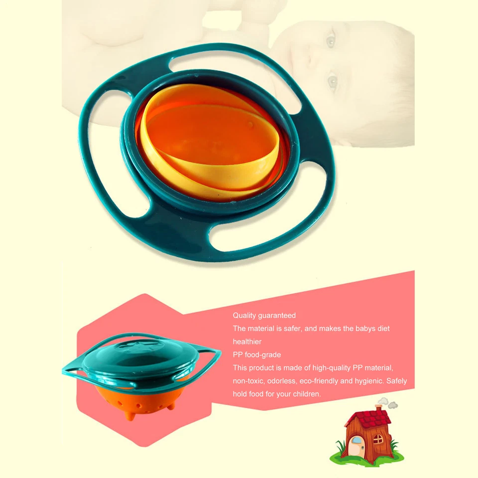 Babyschale, um 360 Grad drehbar, auslaufsicher, Gyro-Schüssel für Kleinkinder - Bild 3 von 4