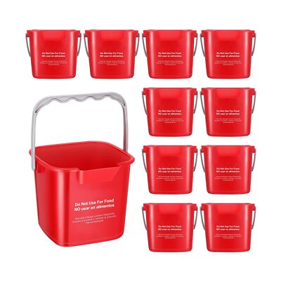 12 Pcs 3 Quart Cleaning Bucket Small Sanitizing Square Bucket Detergent Pail ...