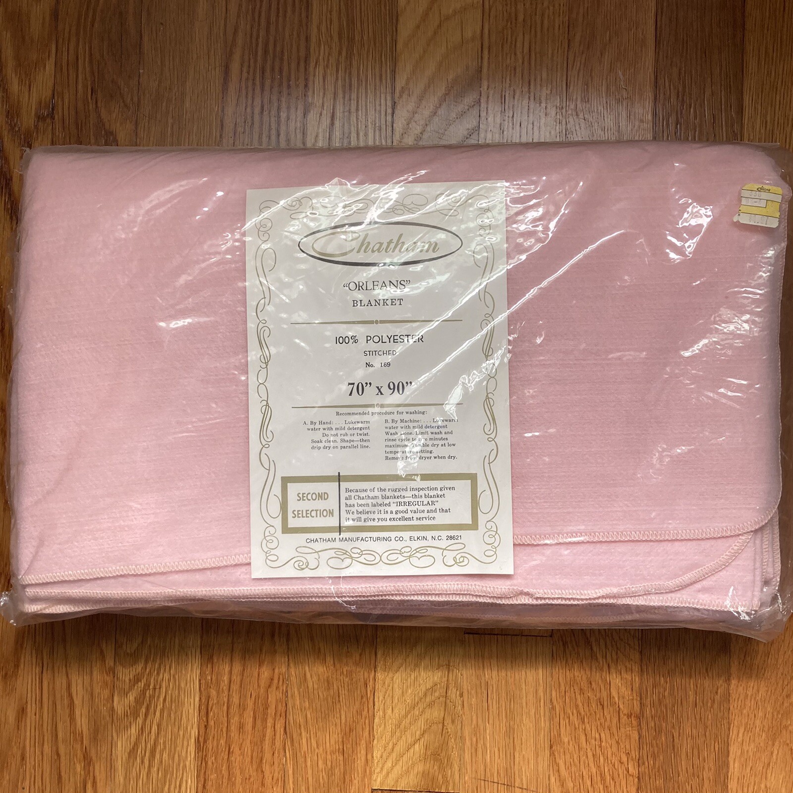 Chatham Orleans Vtg Acrylic Blanket Stitched Edge Pink NIP 70"x90