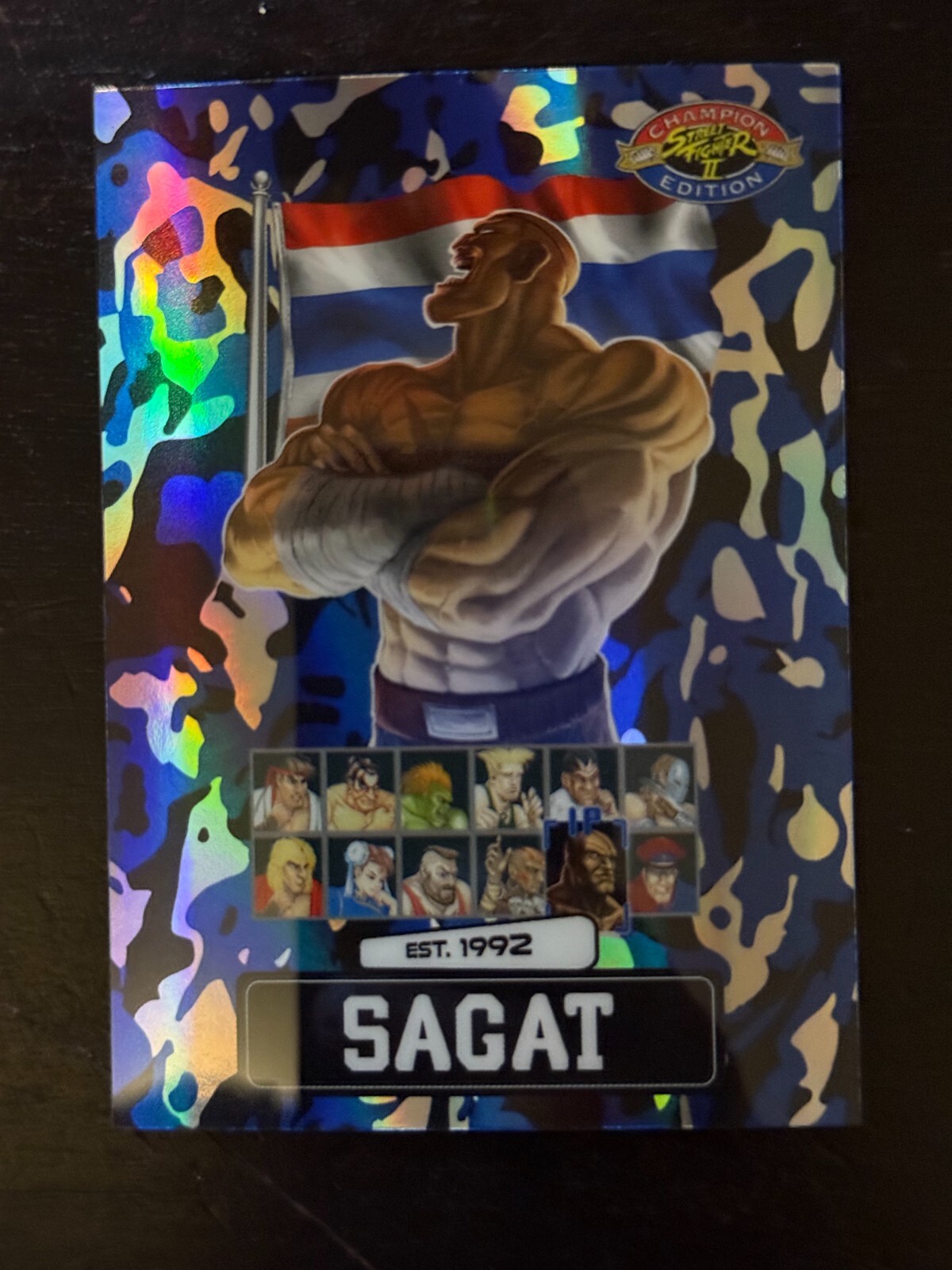 PSA Exclusive Street Fighter 2 Champion Edition Sagat Camo Blue PSA-15 23/100