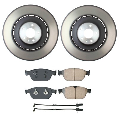 SHW Performance OEM Front Disc Rotors Akebono Euro Pads Brake Kit for A8 Quattro