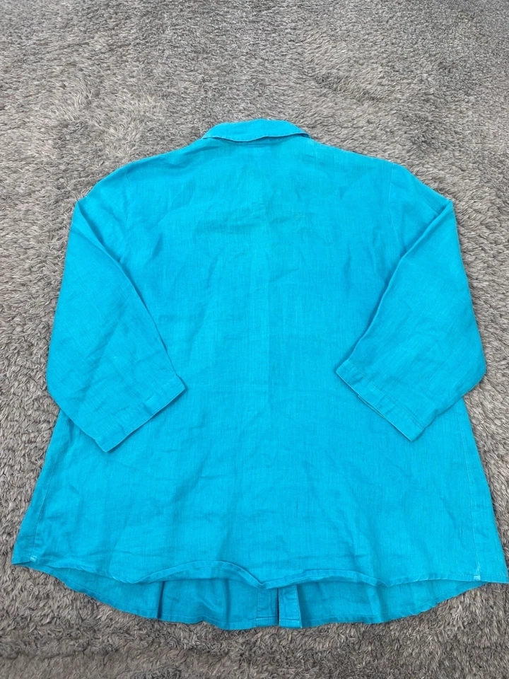 Lote de 2 blusa túnica plisada de lino mediana Coldwater Creek Top para mujer Foto 3 de 4