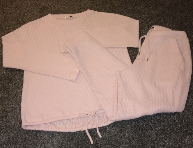 Pep&Co Pink Knit Rib Stretch Cosy Comfy Super Soft Pajama Set UK 12 Sold Out image 2