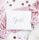 Gästebuch "Guests" weiß/silber Hochzeitsdeko Hochzeitsalbum