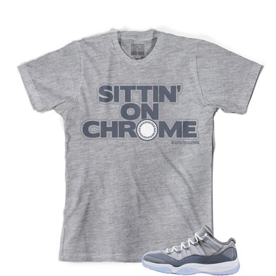 Tee to match Air Jordan Retro 11 Cool Grey. Sittin on Chrome Tee