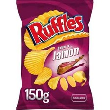 10 X 150 gr - RUFFLES POTATO / POTATOES -SPANISCHE SCHINKEN SERRANO GESCHMACK
