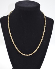 Vintage Gold Tone Twist Rope Chain Necklace 18"