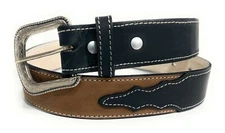 MEN'S 1.5" WIDE WESTERN COWBOY BELT. SUEDE LEATHER RODEO BELT. CINTO VAQUERO