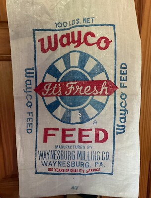 Rare Wayco Feeds 100lb Plastic Bag Empty From PA